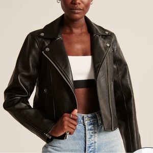 Abercrombie Vegan Leather Motto Jacket